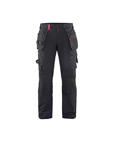 Blaklader 152216459956C150 4-Wege Stretch Handwerker Arbeitshose, Schwarz/Rot, Größe C150