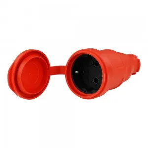 Gummikupplung 16A 230V 2P+E Steckdose Kupplung rot 8249
