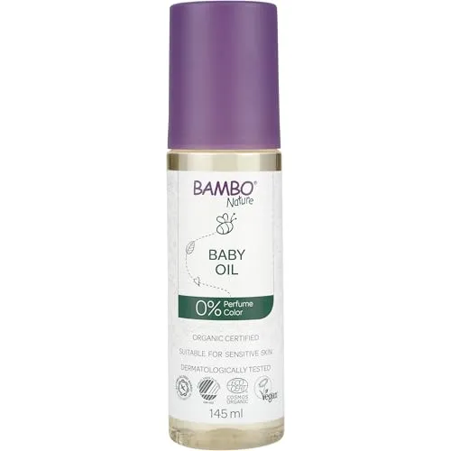 Bambo Nature Baby Oil 145 ml | Mehrzweck-Körperöl für Neugeborene, Babys und Familien | Babyöl zum Baden, Massieren und bei Milchschorf | Zertifizierte Bio-Babypflege für trockene Haut
