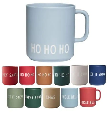 Design Letters Kaffeebecher mit Henkel HOHOHO in blau von DESIGN LETTERS