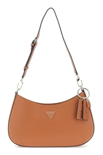 Guess Schultertasche Top Zip Shoulder Bag - Braun - Handtasche aus hochwertigem Polyurethan, mit verstellbarem und abnehmbarem Schulterriemen, ideal für stilbewusste Frauen.
