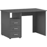 MÖBELPARTNER Schreibtisch Fox, Small, Anthrazit - Kinderschreibtisch mit 3 Schubladen, stabil und robust, ideal für Home Office oder Kinderzimmer, Made in Germany