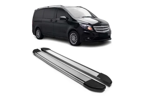 OMAC Kfz-Schmutzfänger Alu Schweller für Mercedes Vito Klasse W447 2014-2025 Kurzer, 2-tlg., Rutschfest, Haltbar, Aerodynamik