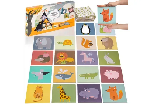 all Kids United Lernspielzeug ALL KIDS UNITED Memo² Lernspiel Holz – Tier Memory Spiel Kinder, Tierspiel für Kinder