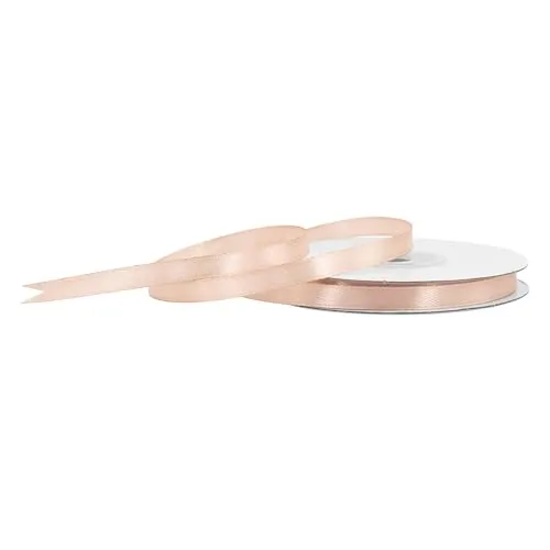 Satinband 6mm x 25m Rolle - FARBAUSWAHL in 3/6/12/18/25/38/50/75/100mm - farbecht & waschbar - Schleifenband für Hochzeit - Geschenkband zum Verpacken Basteln Dekorieren - Beige 835