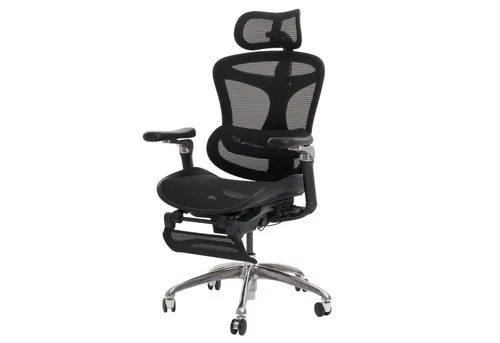 PROREGAL® Bürostuhl Bürostuhl 128x64x143cm ergonomisch Lordosenstütze Armlehnen Schwarz