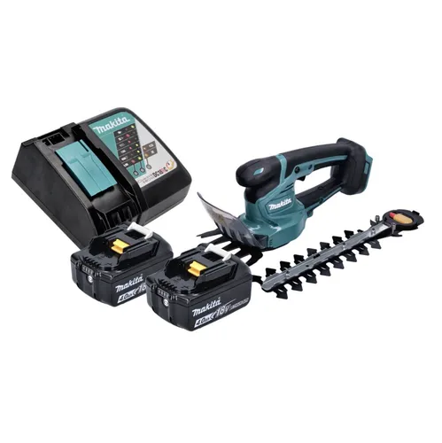 Makita DUM 111 RMX Akku Grasschere mit 2x Akku 4,0 Ah - Akku Grasschere und Strauchschere mit 18 V, inklusive 2 leistungsstarker Akkus und Lader – ideal für präzises Schneiden im Garten.