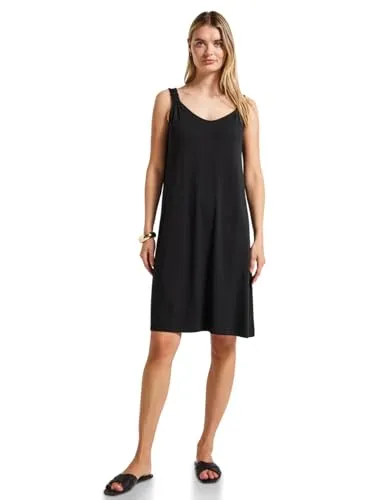 STREET ONE Damen A144567 Kleid mit Knotendetail - Freizeitkleid mit V-Ausschnitt und Knotendetail, aus weichem Viskosemix mit Stretch für optimalen Tragekomfort und perfekten Sitz.