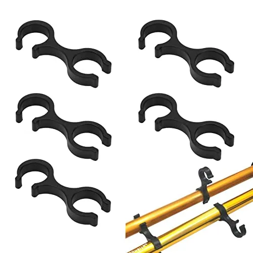 Stück Wanderstock Zubehör Kunststoff Alpenstock Clips Trekkingstock-Klemme, Shell-Schlauch-Führungsgerät für Outdoor-Gehstöcke (Schwarz) 20