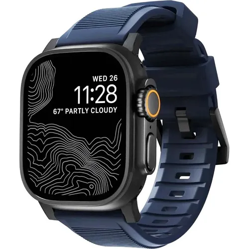 NOMAD Rugged Strap V2 - strapazierfähiges Uhrenarmband für Apple Watch - Smartwatch Ersatzarmbänder aus strapazierfähigem FKM-Material, wasserresistent und perfekt für aktive Nutzer. Kompatibel mit Apple Watch 42/44/45/49mm.