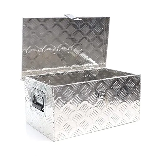 XPOtool Werkzeugbox Alu 50,8 x 30,5 x 24 cm - Robuste Werkzeugkiste aus 1,5 mm starkem Aluminium-Riffelblech, ideal für sicheren Transport und Aufbewahrung Ihrer Werkzeuge – perfekt für Baustelle und Werkstatt.