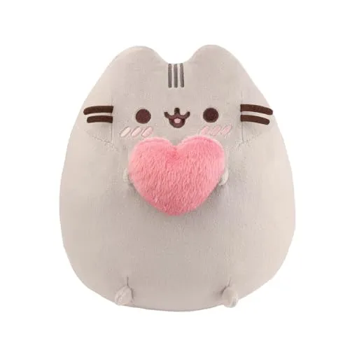Pusheen with Heart Soft Toy, 24cm, Grau von Aurora