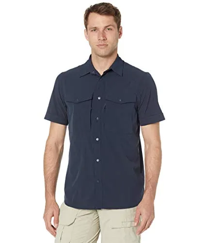 Fjällräven Abisko Trekking Shirt SS Men Dark Navy (XXL) - Leichtes Kurzarm-Hemd für Herren, ideal zum Wandern. Aus technischem Gewebe für optimale Luftzirkulation und Feuchtigkeitsableitung. Mit praktischen Brusttaschen und komprimierbar in der eigenen Tasche.