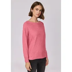 Strickpullover STREET ONE STUDIO, Damen, Gr. 40, candy pink meliert, Stoff, 30% Polyester, 27% Polyacryl, 23% Polyamid, 20% Viskose, unifarben, regular fit normal, U-Boot-Ausschnitt, Bündchen, Pullover Strickpullover, aus softem Materialmix