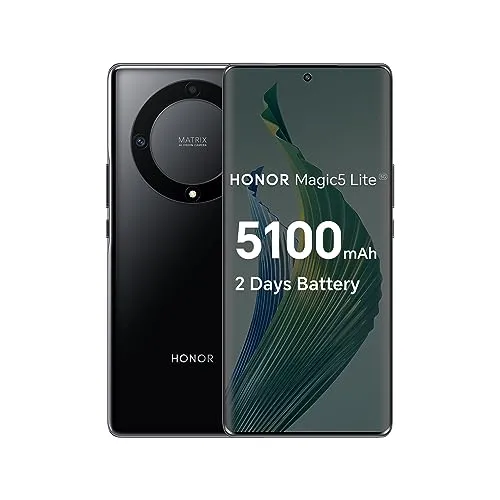 HONOR Magic 5 Lite 5G - 256 GB Midnight Black Dual SIM, ultraleicht mit 3 Tagen Akkulaufzeit und 6.67 Zoll OLED Curved Display