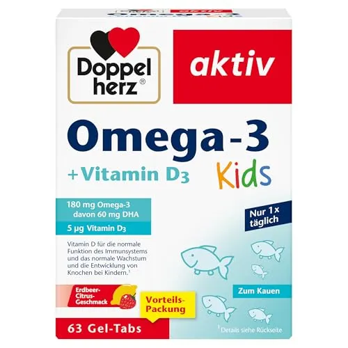 Doppelherz Omega-3 + D3 Kids Gel-Tabs in orange von Doppelherz