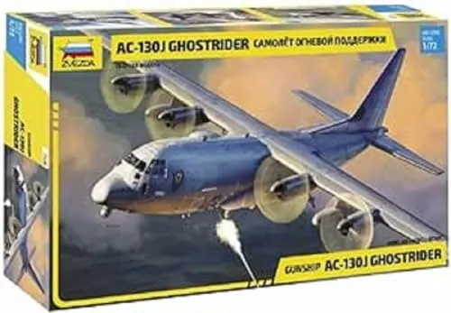 Zvzeda 7326 1/72 AC-130J Gunship Ghostrid - Modellbausatz im Maßstab 1:72, unmontiert und aus hochwertigem Kunststoff, ideal für Flugzeugmodellbauer und Sammler.