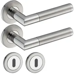 ID Dinkel Türgriff Edelstahl Türgarnitur Türdrücker Türbeschlag Türklinke Innentür Bad WC ELEN BB Garnitur-SET