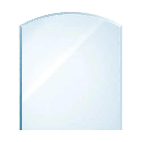 raik Glasplatte Bodenplatte 85 x 110 cm Kamin Funkenschutzplatte Funkenschutz flach mit Facette Zunge hochbelastbar bis 700 kg temperaturbeständig bis 300°C