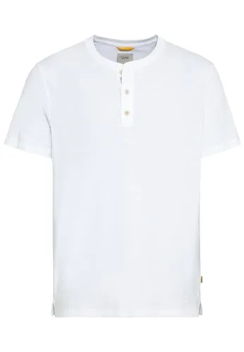 camel active Herren Kurzarm Henleyshirt aus reiner Baumwolle - Stylisches Kurzarm Henleyshirt aus hochwertiger Baumwolle mit praktischem Kragen und Knopfleiste. Ideal für legeren Look und hohen Tragekomfort.