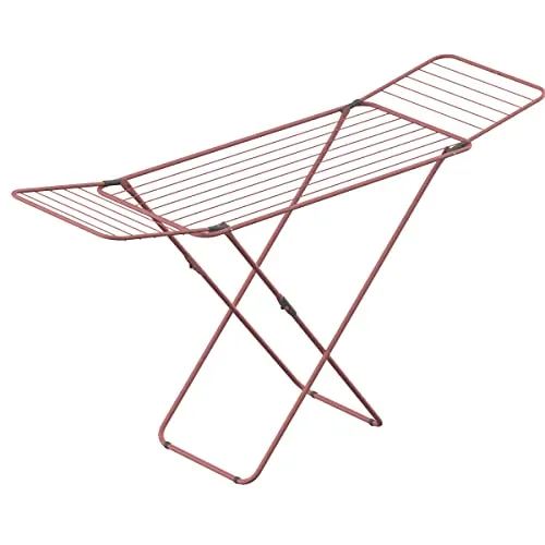Rörets Wäscheständer Sussi Rosé – verriegelbare Flügel – Sicherheitssperre – 52x176x96cm – 18 m Trockenfläche