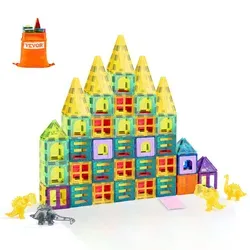 VEVOR Magnetspielzeug Kinder - 56-teiliges magnetisches Bausteinset mit Tieren - Lerncomputer: 56-teiliges Magnetspielzeug für Kinder mit starker Magnetkraft, fördert Kreativität und Sicherheit. Perfekt für endlosen Spaß und Lernen!