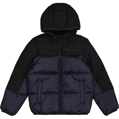 CHAMPION Legacy Steppjacke Kinder - Sky Captain, Größe 140 - Funktionsjacke aus wasserabweisendem Material mit fester Kapuze und praktischen Fronttaschen, ideal für aktive Kinder im Herbst/Winter.