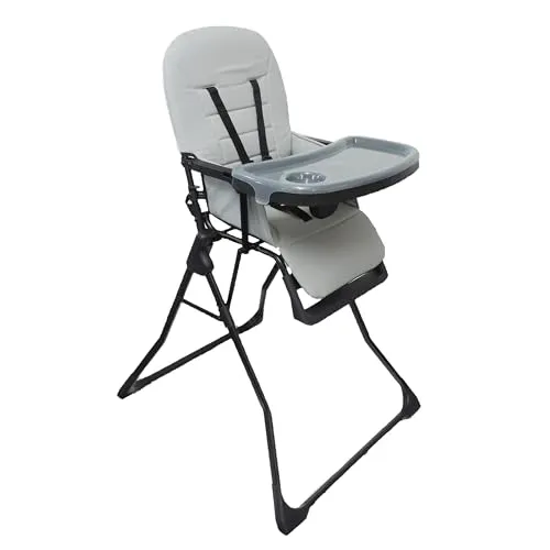 Titanium baby Kinderhochstuhl Bistro - klein, leicht und Platz sparend faltbar - ab 6 Monate bis 15 kg (Hellgrau)