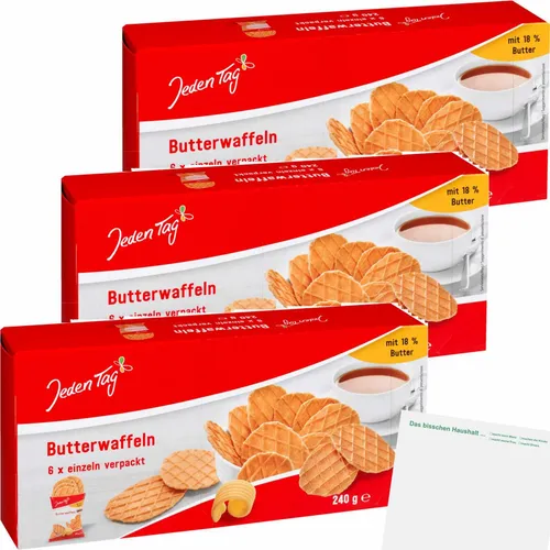 Jeden Tag Butterwaffeln 3er Pack 3x6x40g Packung usy Block