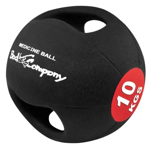 Bad Company I Pro-Grip Medizinball I Fitnessball mit Doppelgriff I Einzeln oder im Set I 10 Kg