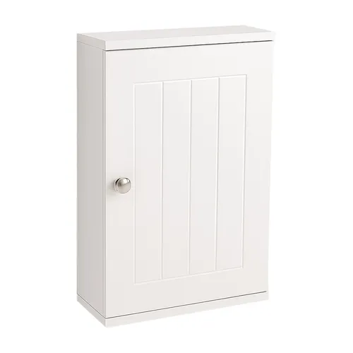 Hängeschrank Badezimmerschrank 30 cm - Weiß - Badezimmerschrank mit 2 verstellbaren Regalfächern und 1 Tür, ideal für platzsparende Wandmontage im Landhausstil.