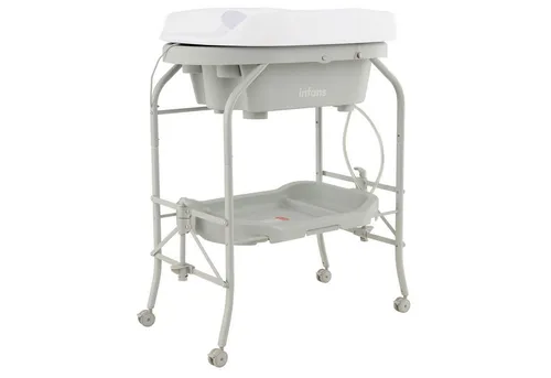 COSTWAY 4-in-1 Wickeltisch mit Badewanne und Universalrädern