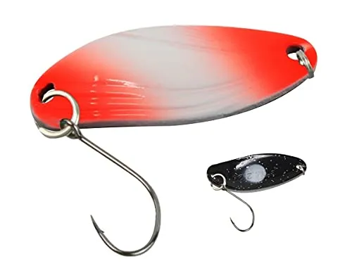 Fishing Tackle Max FTM Trout Spoon Forellenblinker Break 2,2g UV Neon Orange Lumi Schwarz m. Glitter Lumi 5200261 Forellenblinker Spoons Forellenköder Ultra Light