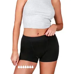 Taynie Ultra Stark Periodenunterwäsche - Menstruationsshorts für starke Blutung (Schwarz) - Die Taynie Ultra Stark Periodenunterwäsche bietet optimalen Schutz und Komfort während der Periode. Mit moderner Technologie und einem sportlichen Design ist sie ideal für Alltag und Sport. Waschbar bis 60°C und nachhaltig!