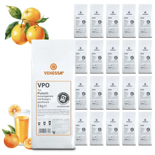VENESSA Punsch Orange 20 x 1kg Löslich & alkoholfrei - Instant Getränkepulver