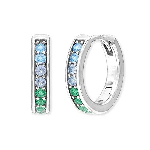 Engelsrufer Damen Creole aus Sterling Silber - 20 mehrfarbige Zirkonia - Creolen in Bijouterie, mit 20 schimmernden Zirkonia in Multicolor, ideal für Allergiker und perfekt kombinierbar mit anderen Engelsrufer Schmuckstücken.