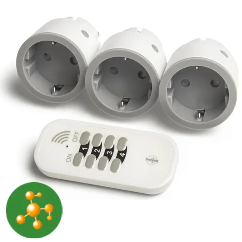 intertechno Zwischenstecker Set ITI-14, weiß, ein/ausschaltbar, 2300 Watt