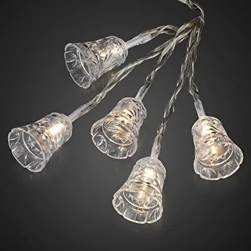 hellum Lichterkette Innen mit Glocken, 24 LED Glocken beleuchtet warmweiß, 2,30m beleuchtete Länge strombetrieben, transparentes Kabel, Weihnachtsbeleuchtung Innen Fenster, <59lm 564051