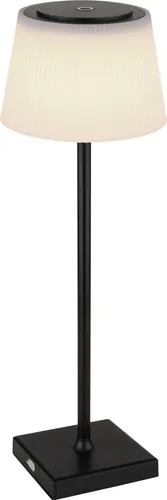 Globo LED-Tischlampe - Schwarz - Weiß - H 38 cm - Moderne Tischlampe aus Metall und Kunststoff, stufenlos dimmbar mit Touchdimmer und USB-Akku, ideal für stilvolle Beleuchtung in jedem Raum.
