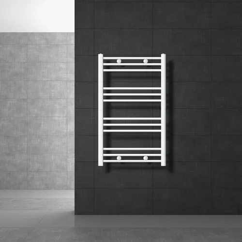 LuxeBath Badheizkörper 600 x 800 mm - Weiß - gerade mit Seitenanschluss - Heizkörper Handtuchwärmer Handtuchtrockner Handtuchheizkörper, ohne Heizstab