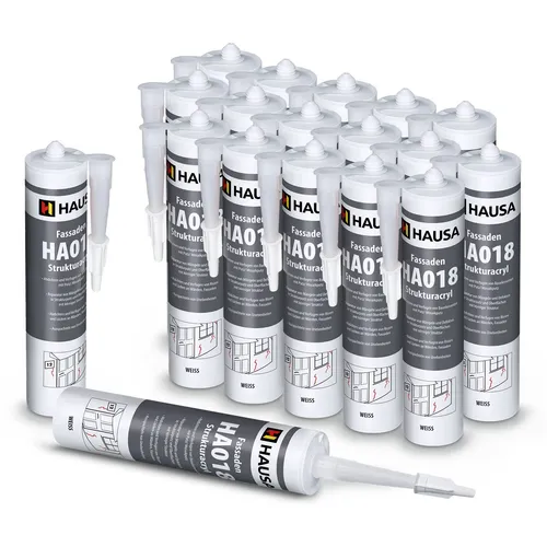 Fassaden-Acryl Struktur-Acryl 18x 310ml - Dichtstoffe & Fugenmittel, ideal zur Reparatur von Fassaden mit körniger Struktur für langlebige und wetterfeste Ergebnisse.