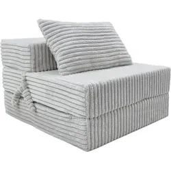 Odolplusz Komfort Gästematratze | Klappmatratze mit Kissen | Faltbare Matratze mit Universalhärtegrad | 70 x 200 x 15 cm , Grau - Grau