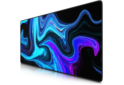 Titanwolf Gaming Mauspad XXL Speed Mousepad 900 x 400 x 3 mm, Schreibtischauflage, abwaschbar, rutschfeste Rückseite, Geschwindigkeit & Präzision, Blue Liquid