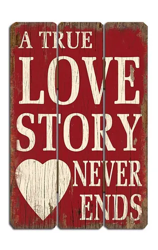 Levandeo® Holzbild, True Love Wandschild Holzschild Wandobjekt Schild Dekoration