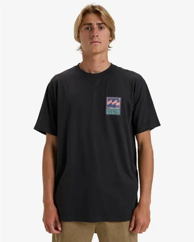 Billabong Print-Shirt Stamp - T-Shirt für Männer in Washed Black, Größe L - Herren-Shirt aus 100% Baumwolle, kurzärmlig und ideal für lässige Anlässe, perfekt für den Sommer.