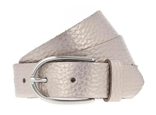 Vanzetti Damen Gürtel Metallic 3cm gold 85 - Damen-Gürtel, verleiht Outfits mit seinem glänzenden Metallic-Look ein modisches Highlight und bietet gleichzeitig eine angenehme Haptik für hohen Tragekomfort.