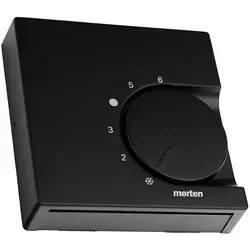 Merten MEG5762-0403 Zentralplatte für Raumtemperaturregler-Einsatz mit Wechselkontakt, System M, schwarz matt