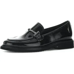 Gabor Leder Slipper schwarz 40,5 EU - Halbschuhe aus hochwertigem Leder, mit bequemem Blockabsatz und ohne Verschluss für mühelosen Stil und Komfort.