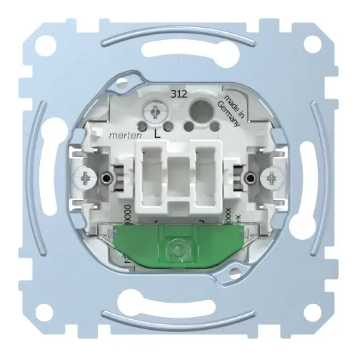 Schneider Electric Merten Aus-/Wechselschalter-Einsatz mit Orientierungslicht zum Einbau von Schalter und Steckdose, 1-polig, 16 AX, AC 250V, Schraub-Liftklemmen, Unterputz, Artikelnummer MEG3536-0000