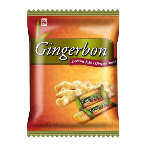 GINGERBON Ingwer Bonbons - 125g - Süßes & Knabbereien: Erfrischende Ingwer Bonbons mit scharfem Kick, einzeln verpackt – ideal für unterwegs und eine gesunde Alternative zu herkömmlichen Süßigkeiten.